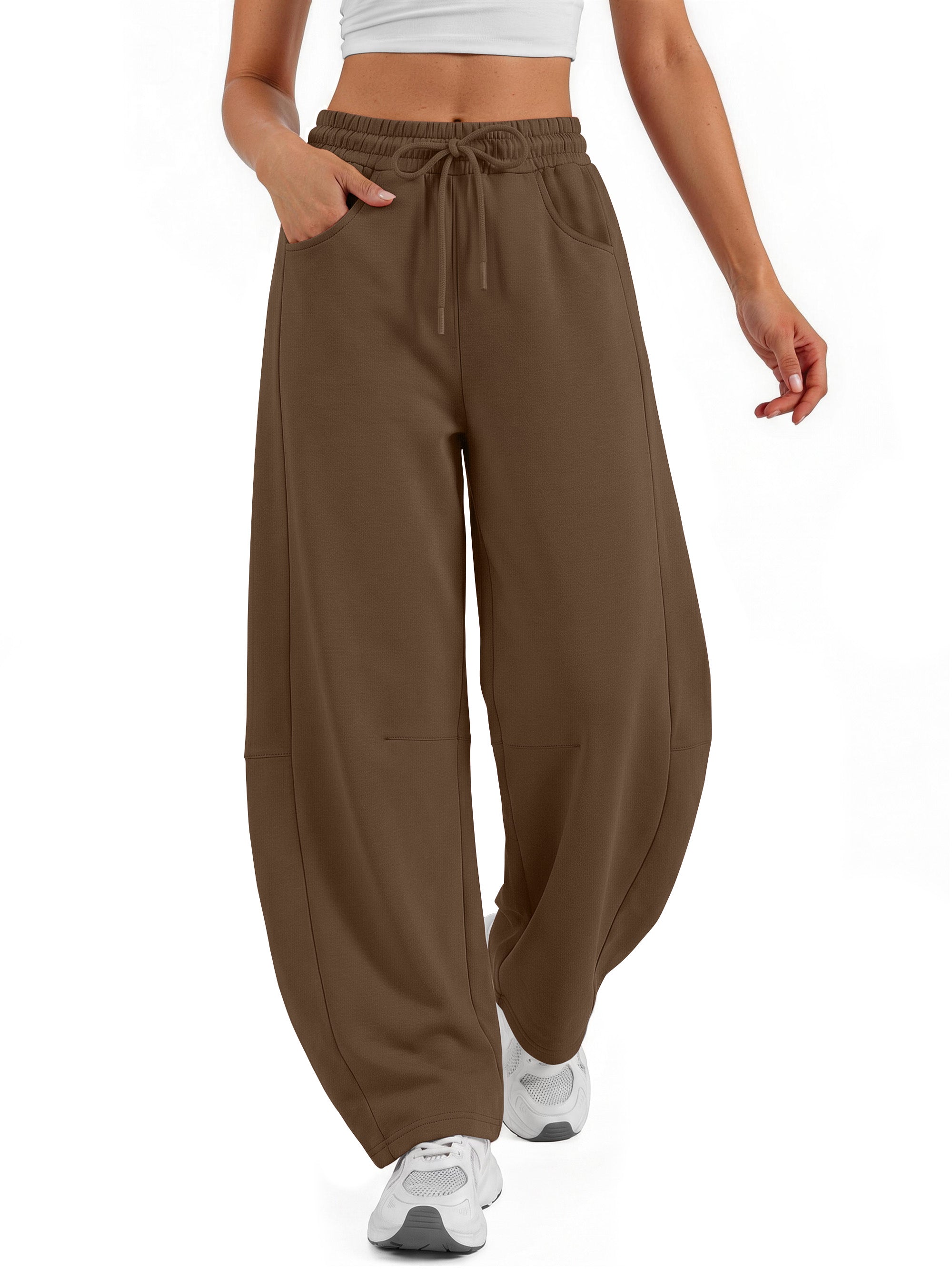 Sundazz Barrel Sweatpants Women Wide Leg Baggy Sweat Pants Workout Gym Casual Pants with Pockets