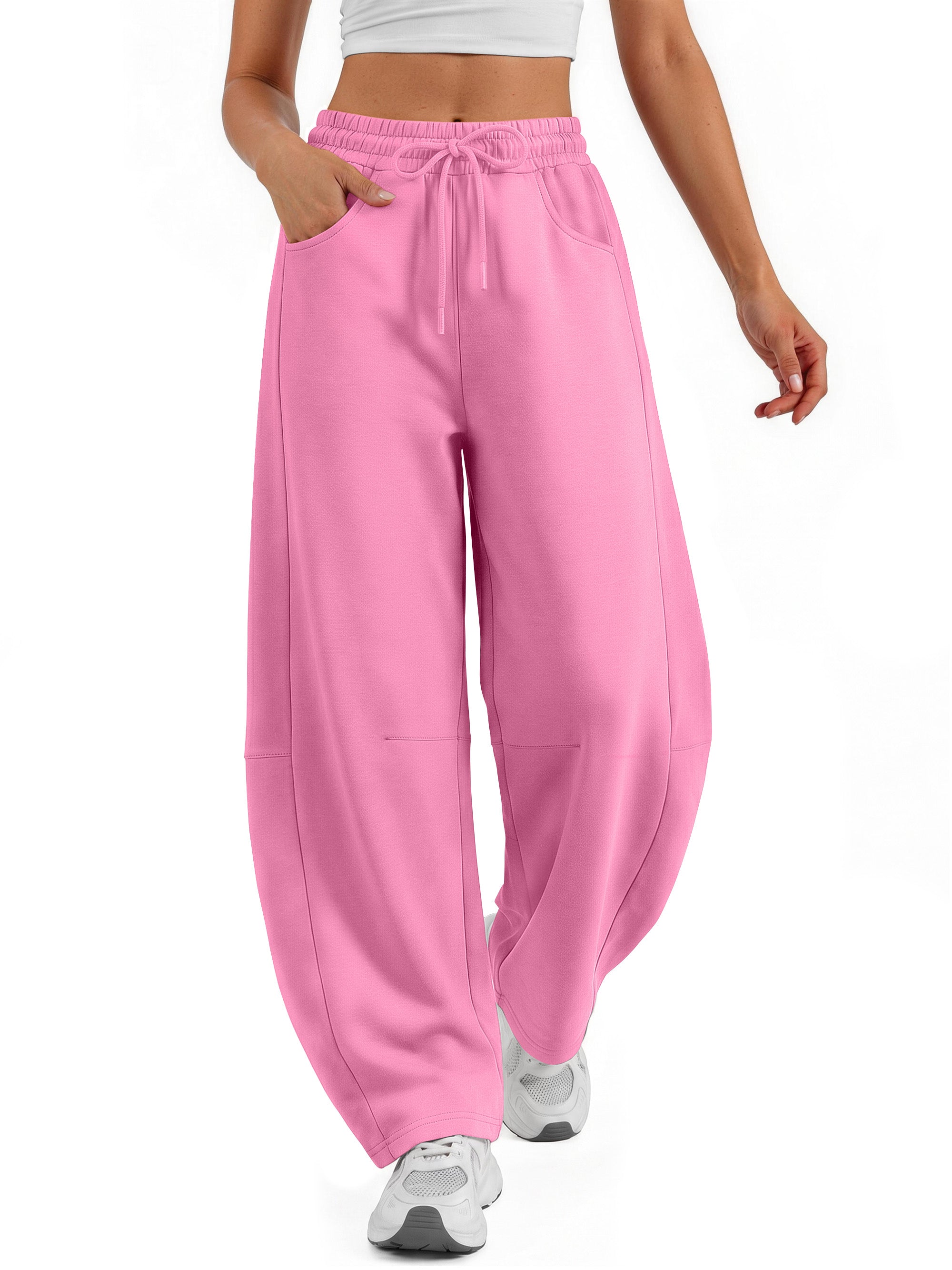 Sundazz Barrel Sweatpants Women Wide Leg Baggy Sweat Pants Workout Gym Casual Pants with Pockets