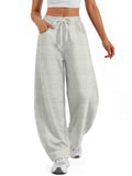 Sundazz Barrel Sweatpants Women Wide Leg Baggy Sweat Pants Workout Gym Casual Pants with Pockets