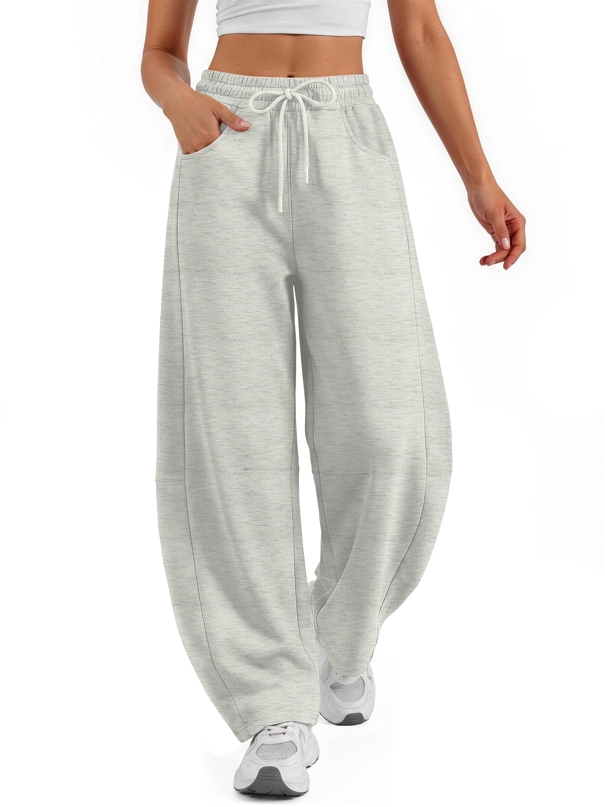 Sundazz Barrel Sweatpants Women Wide Leg Baggy Sweat Pants Workout Gym Casual Pants with Pockets