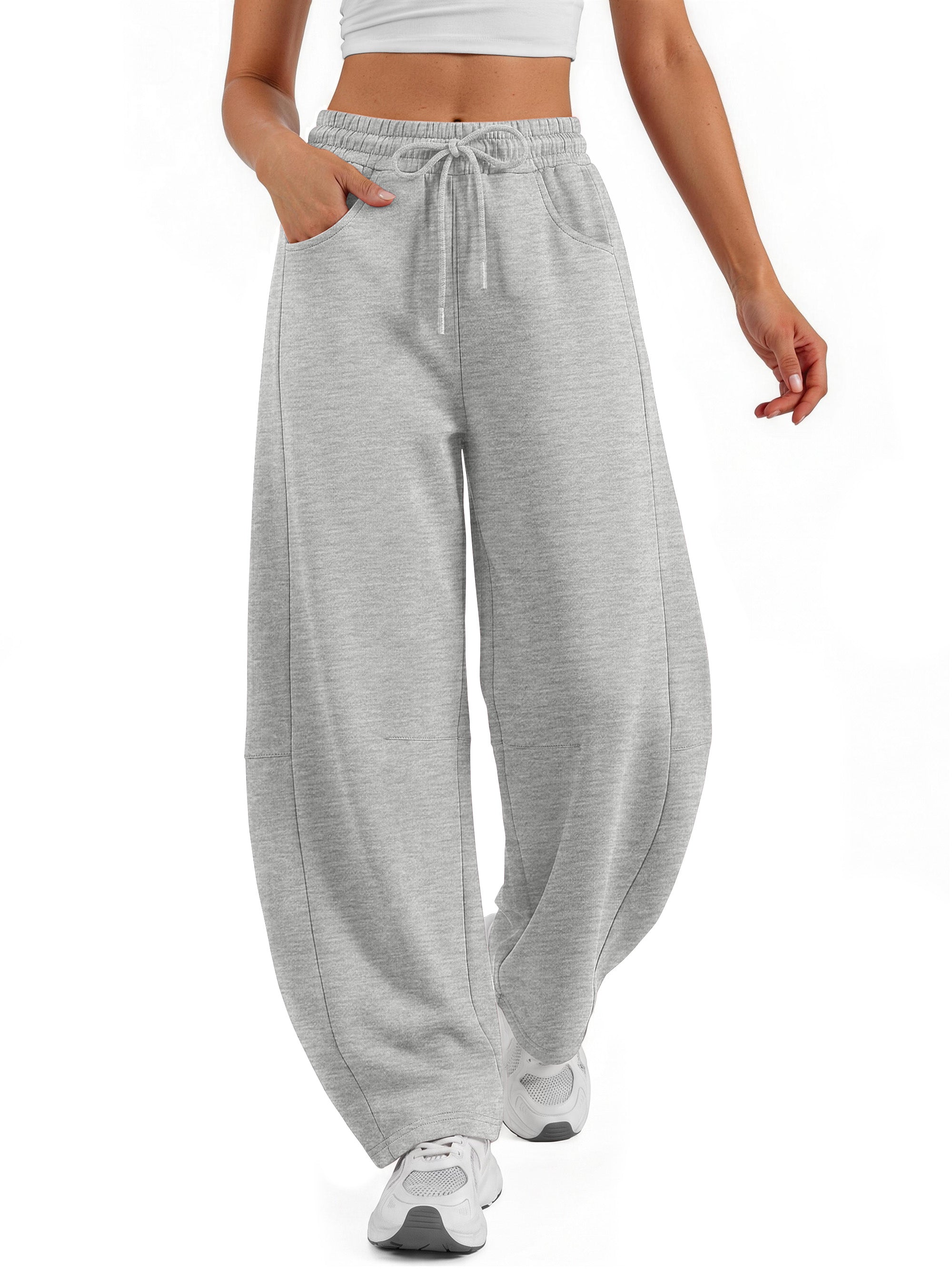 Sundazz Barrel Sweatpants Women Wide Leg Baggy Sweat Pants Workout Gym Casual Pants with Pockets
