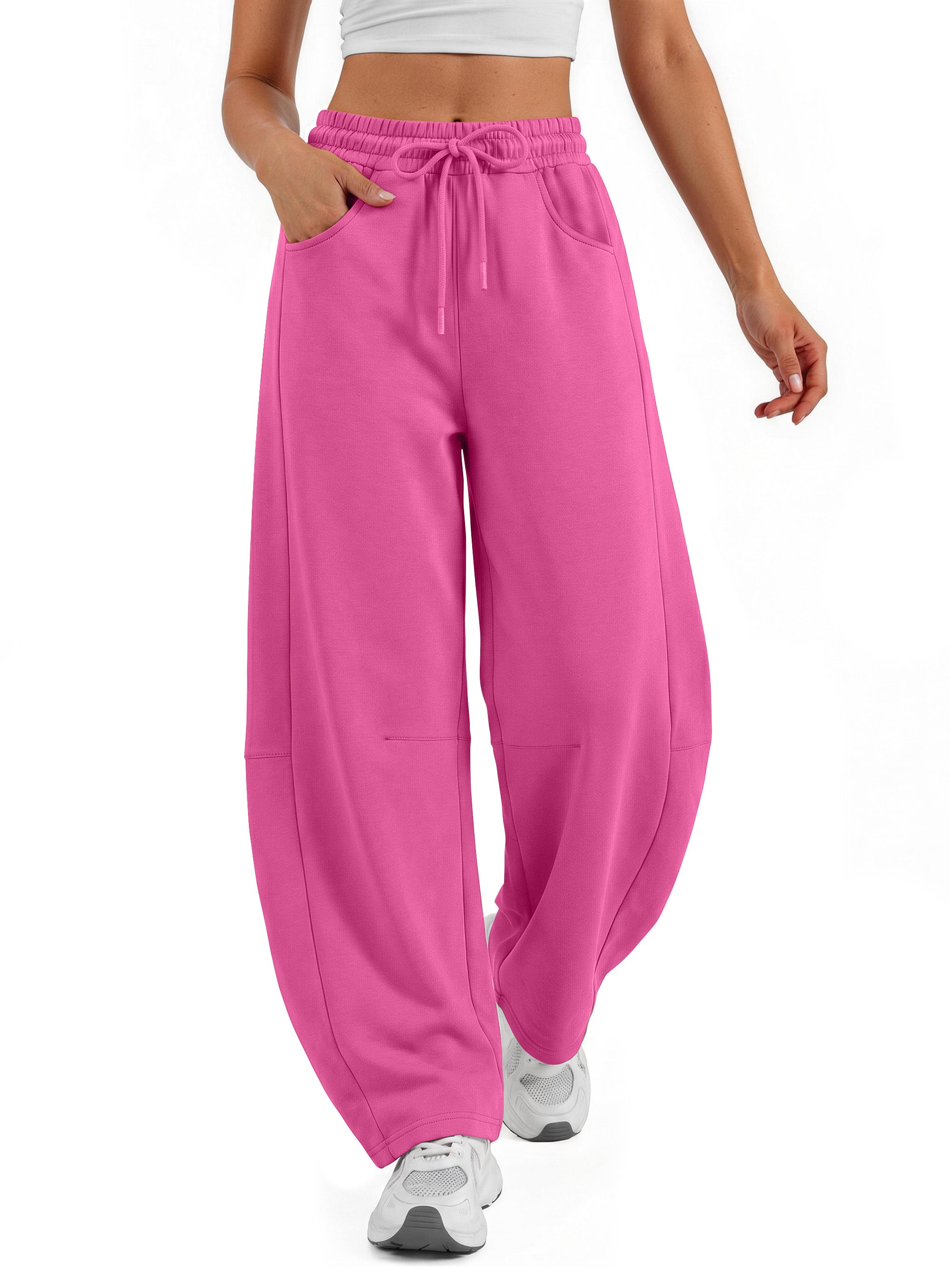 Sundazz Barrel Sweatpants Women Wide Leg Baggy Sweat Pants Workout Gym Casual Pants with Pockets