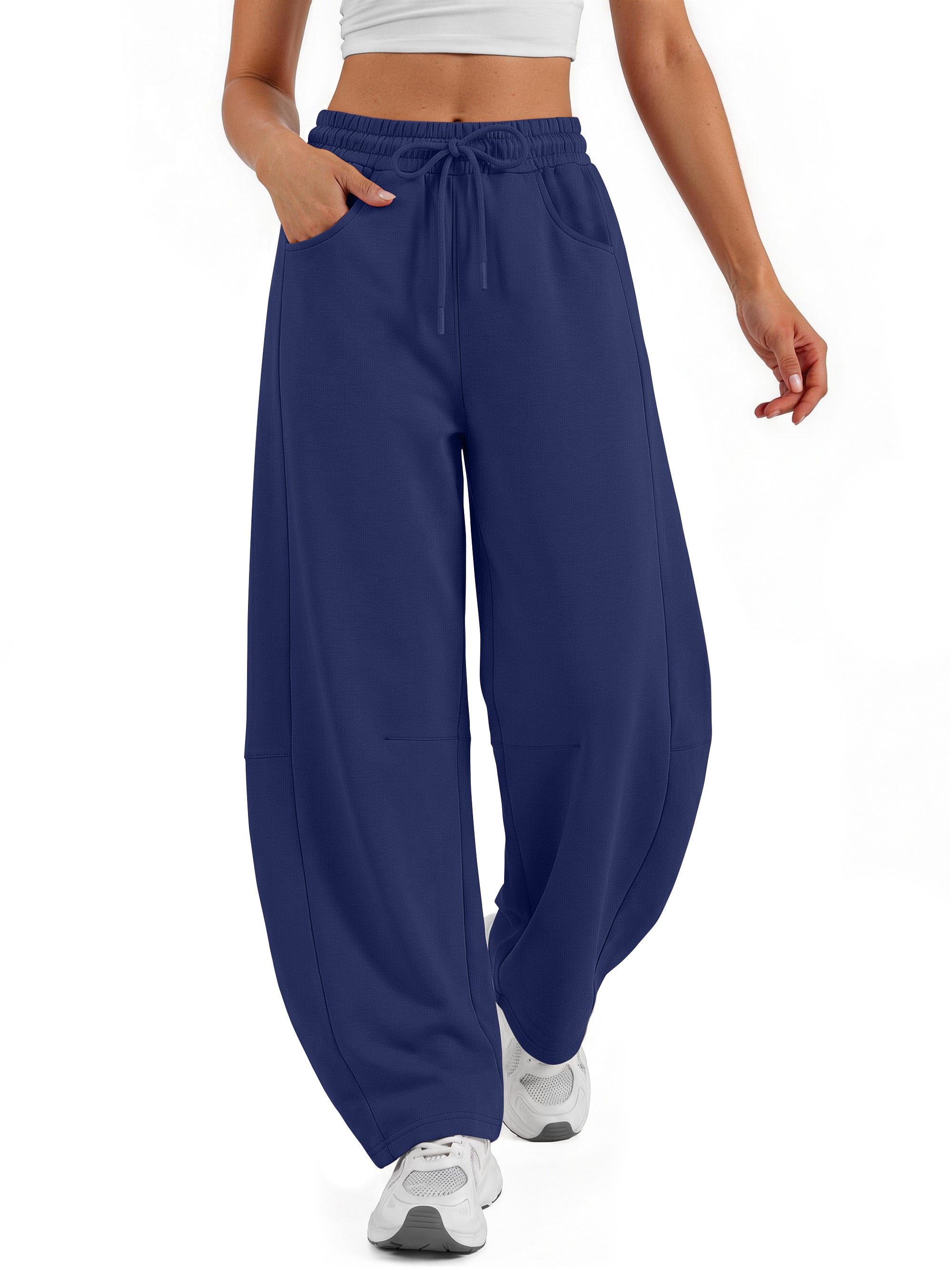Sundazz Barrel Sweatpants Women Wide Leg Baggy Sweat Pants Workout Gym Casual Pants with Pockets