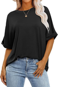 Sundazz Oversized Tshirts for Women Crew Neck Short Sleeve Tops Summer Casual Basic Tees, S-2XL