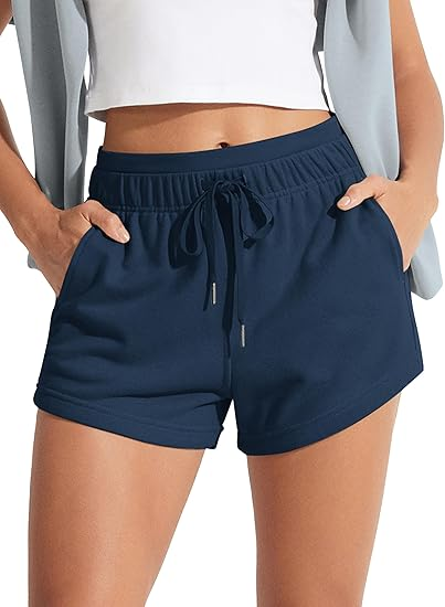 Sundazz Athletic Shorts Women Summer High Waisted Sweat Shorts Running Gym Workout Shorts with Pockets
