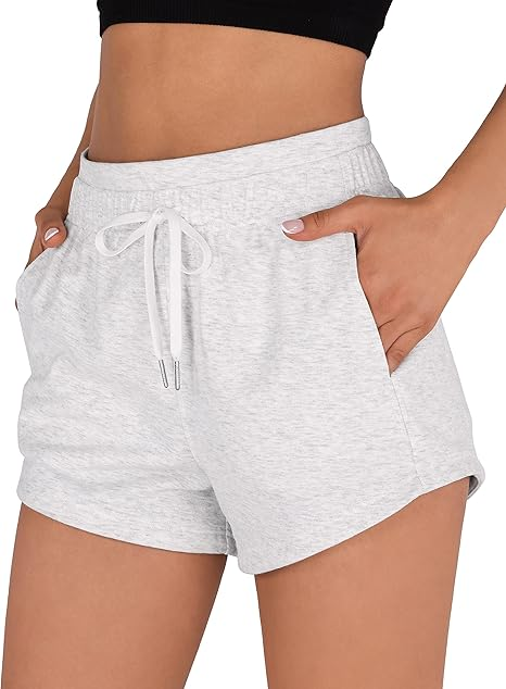 Sundazz Athletic Shorts Women Summer High Waisted Sweat Shorts Running Gym Workout Shorts with Pockets