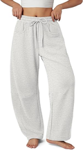 Sundazz Barrel Sweatpants Women Baggy Wide Leg Sweat Pants Drawstring Workout Pants with Pockets