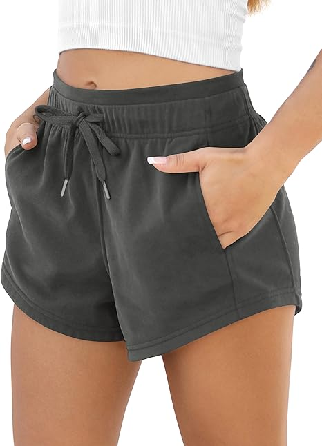 Sundazz Athletic Shorts Women Summer High Waisted Sweat Shorts Running Gym Workout Shorts with Pockets