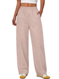 Sundazz Womens Wide leg Pants Drawstring Lightweight Pants Loose Travel Casual Pants with Pockets